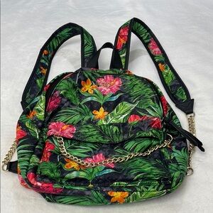 VICTORIAS SECRET FLORAL  Print Backpack with Chain Detail